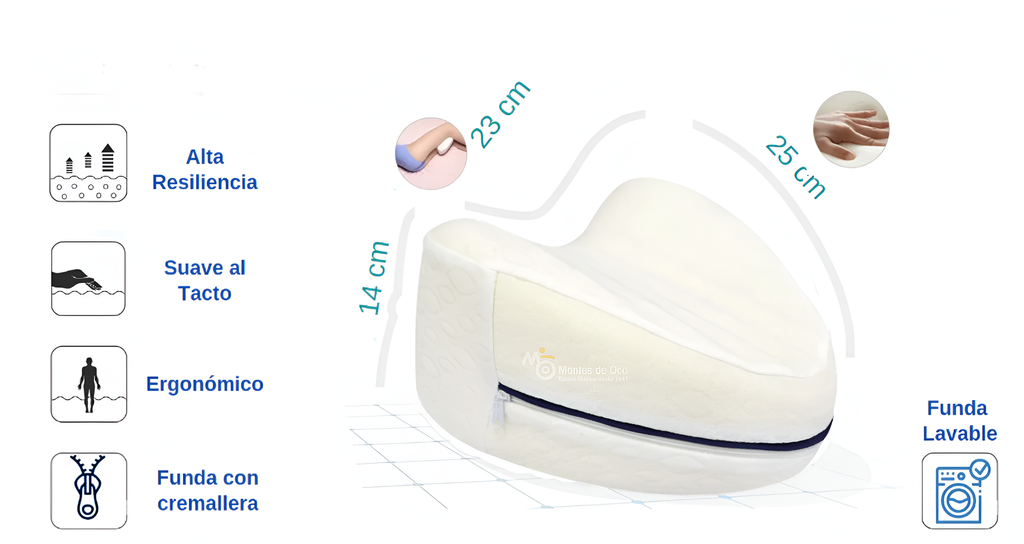 Almohada soporte para piernas y rodillas