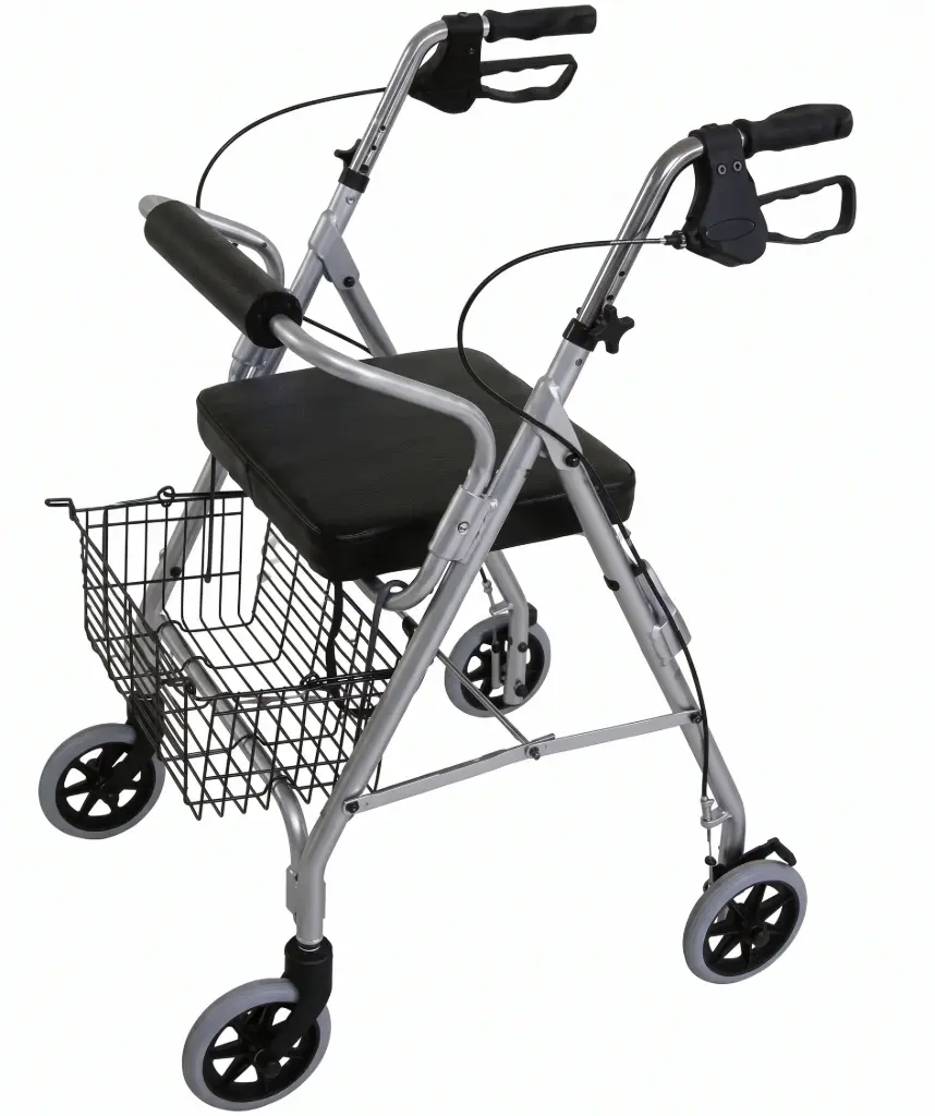 Andadera liviana con asiento tipo rollator