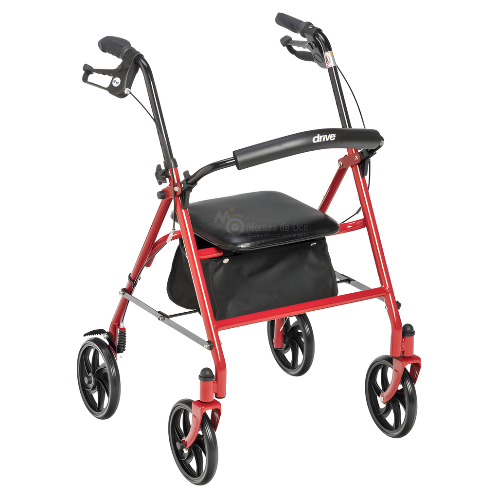 Andadera con asiento tipo rollator 4 ruedas de 7.5"
