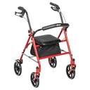 Andadera con asiento tipo rollator 4 ruedas de 7.5"