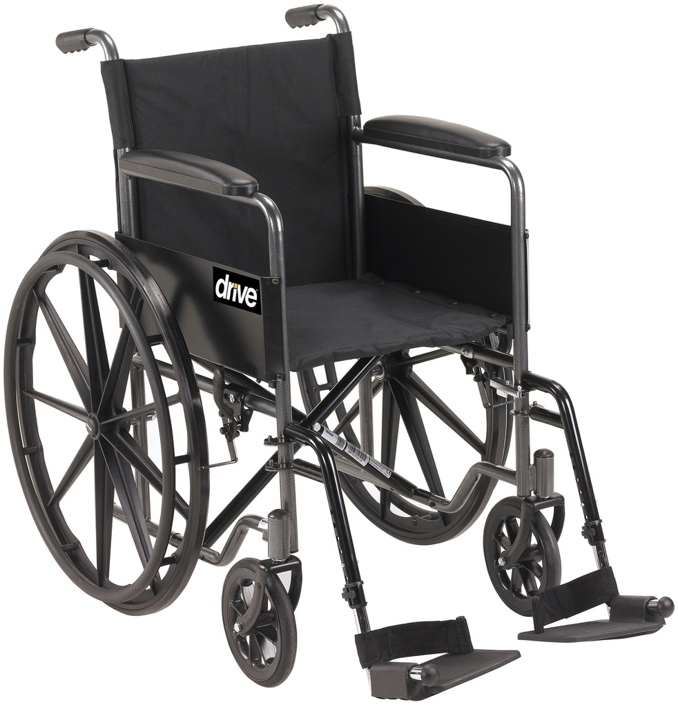 Silla de ruedas nylon con descansa brazo fijo pies sencillos Drive Medical