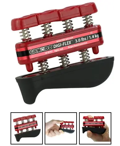 Ejercitador de mano y dedos tipo Digi-Flex con resortes dedos 3 lbs/mano 10 lbs 