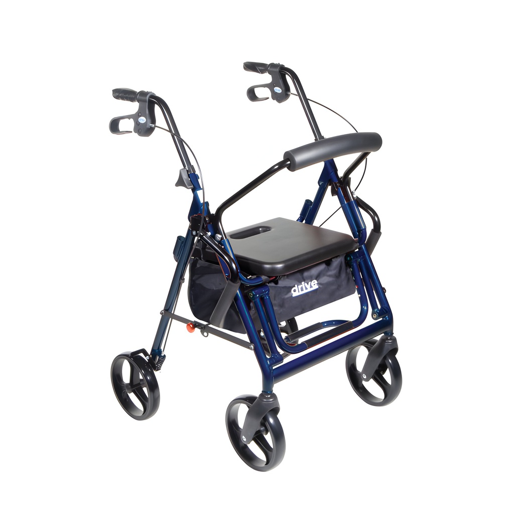 Andadera con asiento tipo rollator 4 ruedas de 8" y de transporte duet
