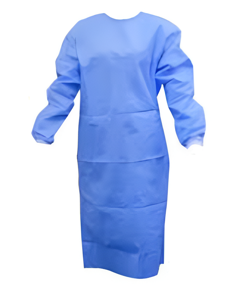 Bata celeste con mangas, no estéril