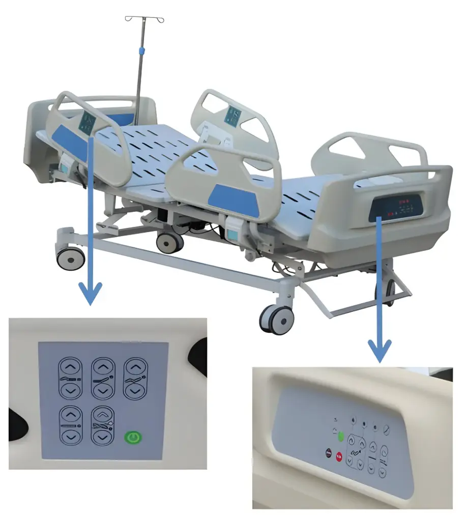 Cama de 5 posiciones con panel de control