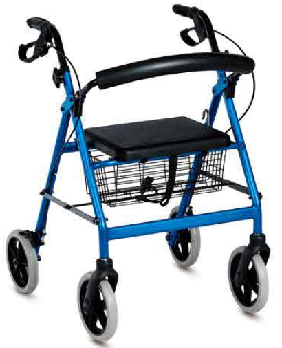 Andadera con asiento tipo rollator 4 ruedas de 8" removibles aluminio