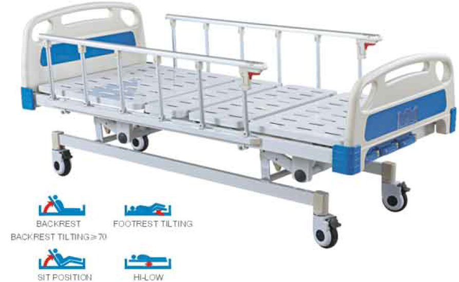 Cama con barandas manual tres funciones