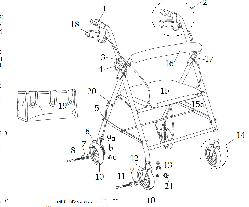 Rueda para andadera 726 o similar 6&quot;