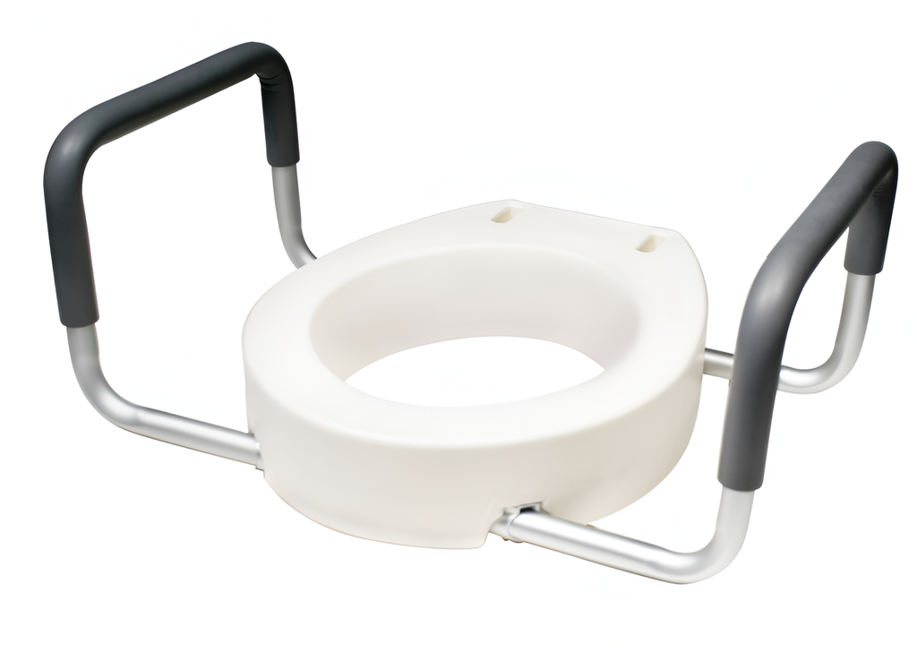 Elevador de inodoro con brazos removibles elongado