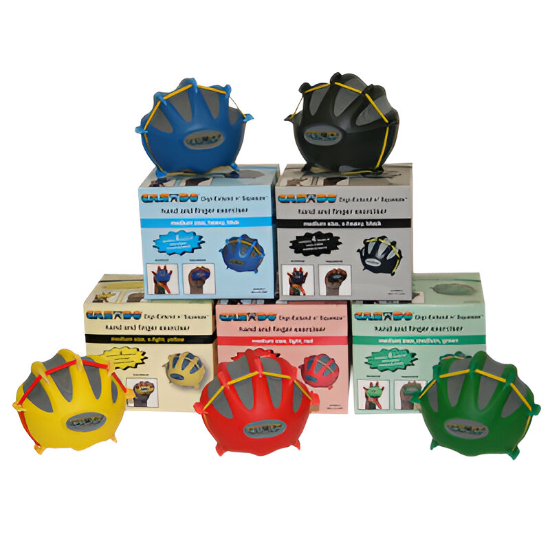 Ejercitador de mano y dedos tipo bola con liga