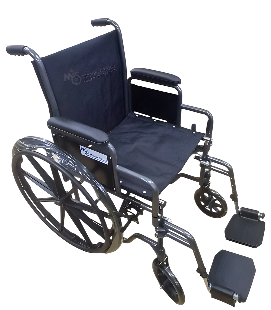 Silla de ruedas nylon con descansa brazo corto desmontable pies sencillos