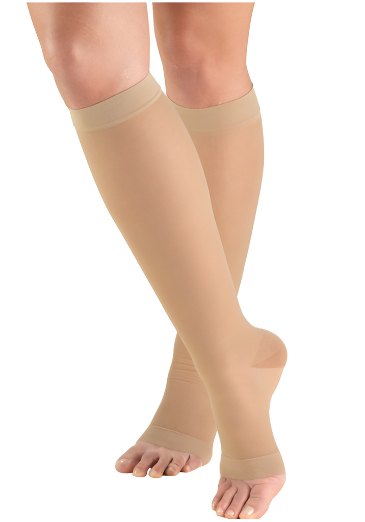 Media de compresión 15-20, rodilla, abierta