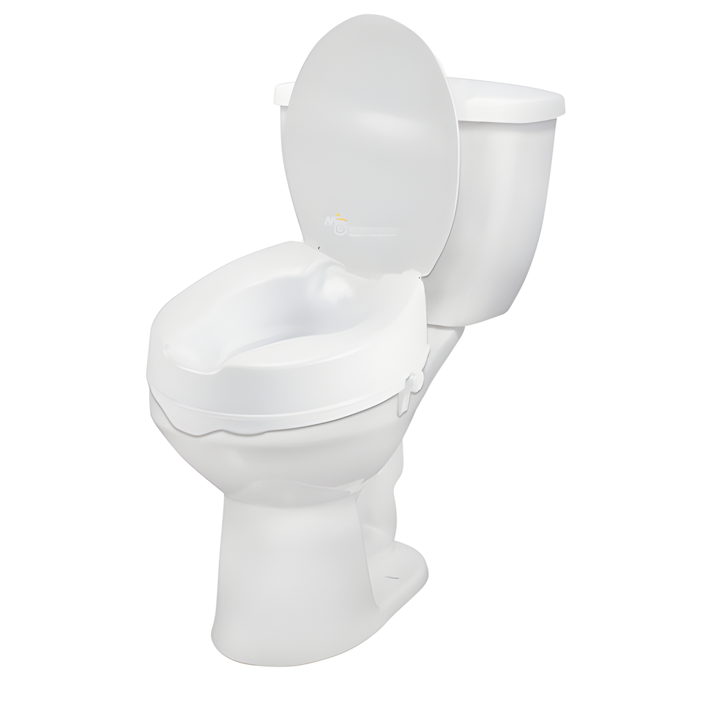 Asiento de inodoro elevado con tapa