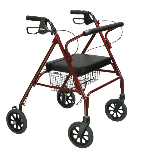 Andadera bariátrica con asiento tipo rollator 4 ruedas