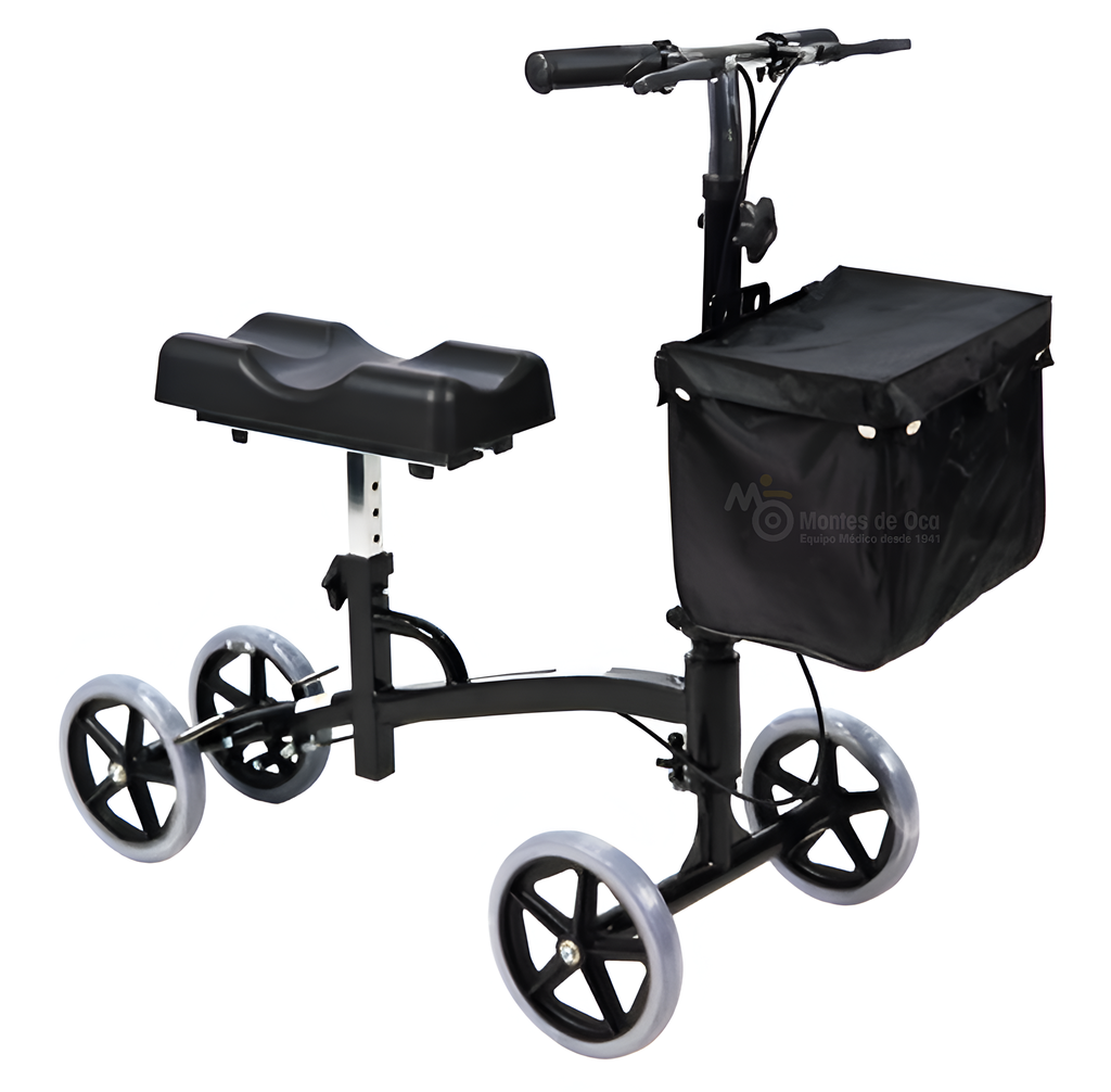 Caminador de rodilla, manubrio giratorio, altura de asiento ajustable