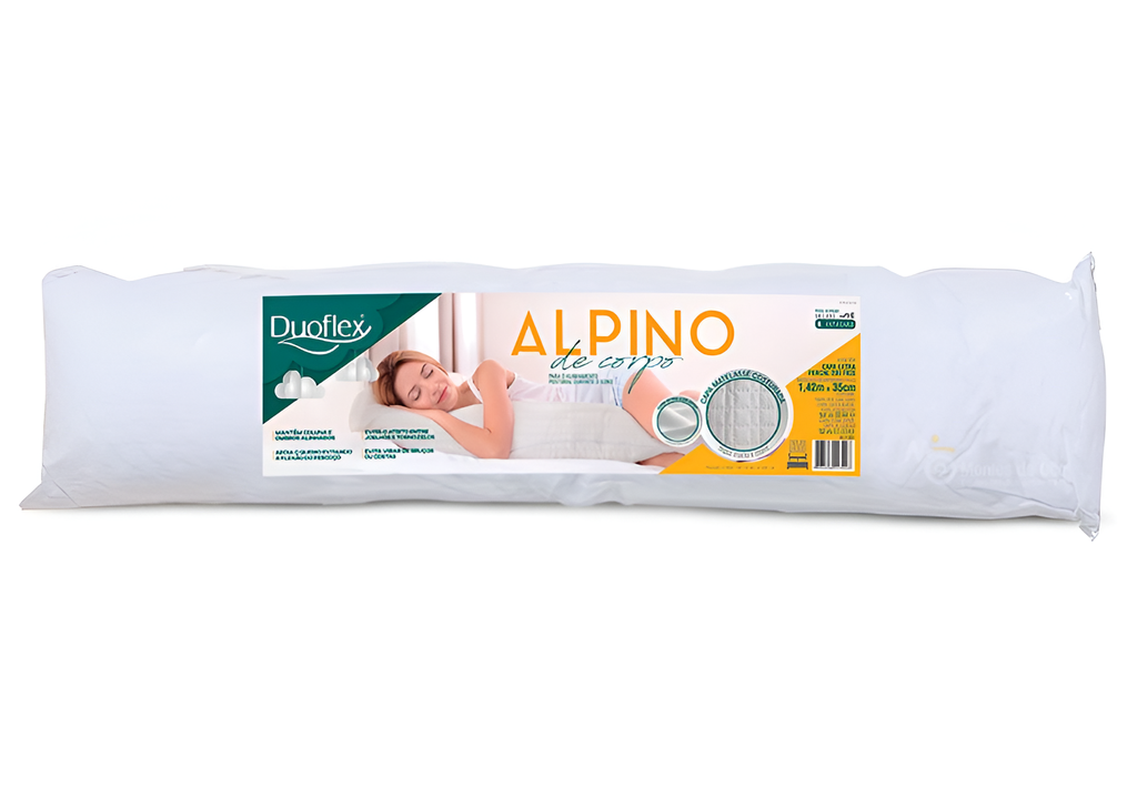 Almohada tipo bastón y funda protectora.