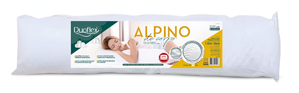 Almohada tipo bastón y funda protectora.