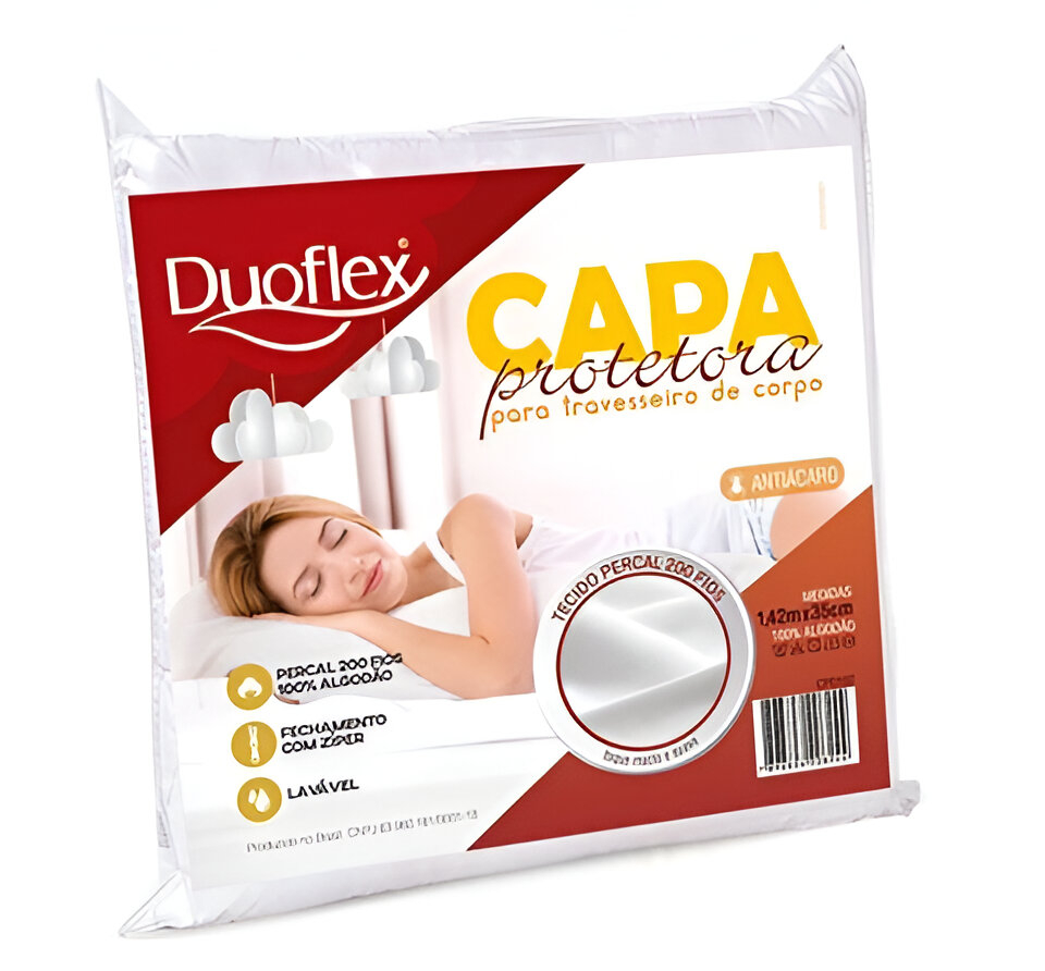 Funda protectora, antiácaros, para almohada tipo bastón.