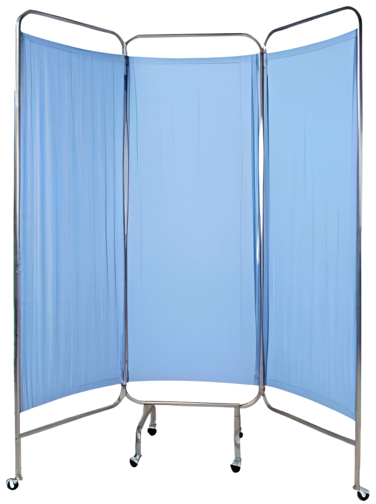 Biombo con ruedas de 3 secciones, acero inoxidable
