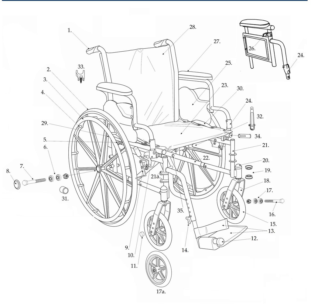 Pantorrilla para silla de ruedas izquierda Drive Medical